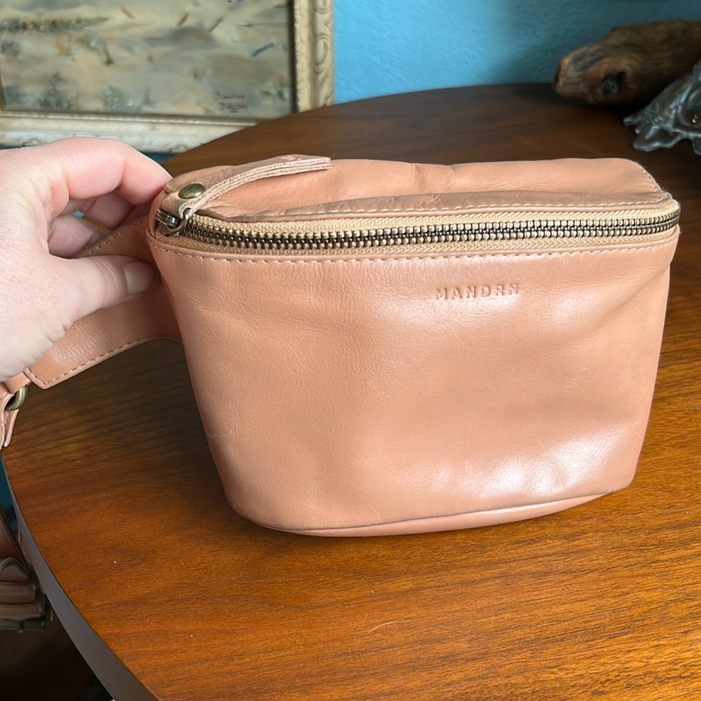 MANDRN Remy Handmade Leather Natural Nude Color Waist Pack Fanny Pack Bag